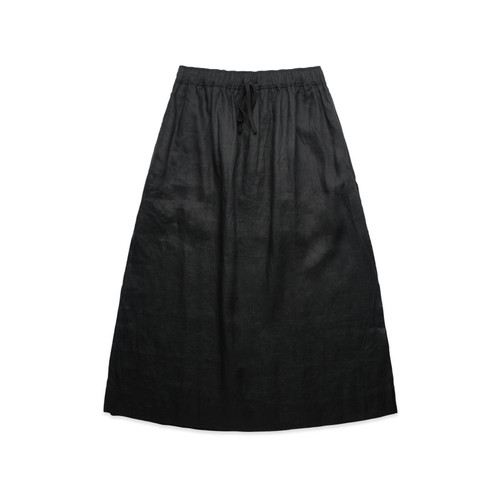 BLACK wo's-linen-skirt-black